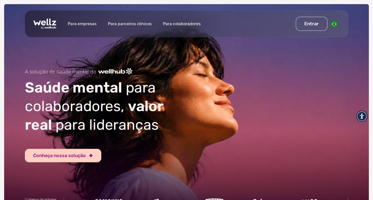 Site Wellz by Wellhub construído em Webflow pela GH Brandtech